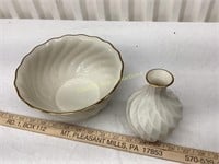 Lenox Bowl & Vase Decorated with 24K