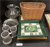 Early Basket, Framed Prints, Glassware,