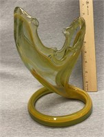 Mid Century Art Glass Freeform Vase