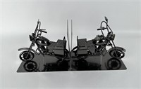 Industrial Found Object Motorcycle Bookends