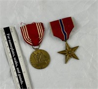 WW2 U.S. Military Bronze Star/ good conduct medal