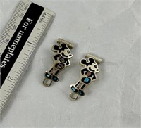 Sterling & turquoise/coral Mickey watch band links