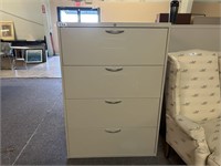 4 Drawer Cream Filing Cabinet 36L x 28D x 52H