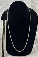 .925 Sterling Italian Rope chain 20" necklace 3mm