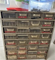 Metal Hardware Storage with Contents 12-1/2” x