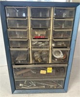 Metal Hardware Storage with Contents 10” x 15” x