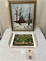 Charles Wysocki Print/Mae Bowling Signed Painting