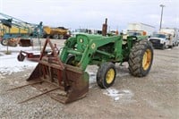 JOHN DEERE 2130 TRACTOR, LOADER & FORKS