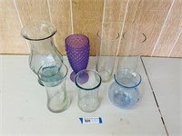 (7) Glass Vases