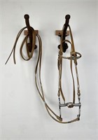 Engraved Silver Horse Headstall and Reins