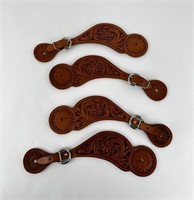 Collection of Cowboy Tooled Leather Spur Straps