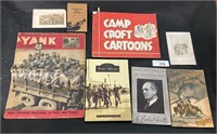 WWII Military Mag, Books, Photographs, Cartoons.