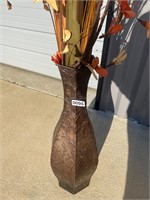 Tall metal vase(25inches 64inches with flowers)