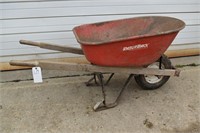 Razor-Back steel flat free wheelbarrow; as is
