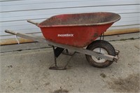 Razor-Back steel flat free wheelbarrow; as is