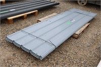 65 SHEETS OF UNUSED 10' GREY STEEL SIDING/ROOFING