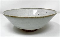 Grey/Blue Glazed Clay Bowl, 6" Diameter