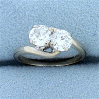 Old European and Round Brilliant Two Stone Diamond