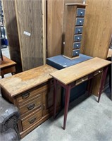 Rustic Waste Can Cabinet, Rustic Parlor Table and