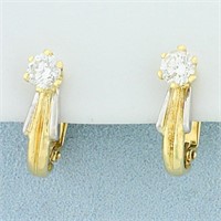 1.25ct TW Diamond Half Hoop Earrings in 18K Yellow