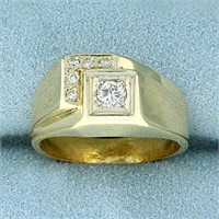 1/4ct TW Diamond Step Design Ring in 14K Yellow Go