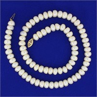 8.2mm Mabe Pearl Strand Necklace with 14K Yellow G