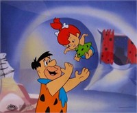 Flintstones TOSSING PEBBLES Animation Art Sericel