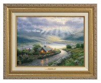 Emerald Isle Cottage Canvas Gold Frame by Kinkade