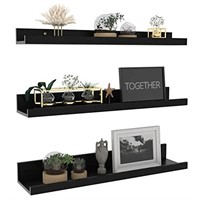 Giftgarden 24 Inch Black Floating Shelves Wall Mo