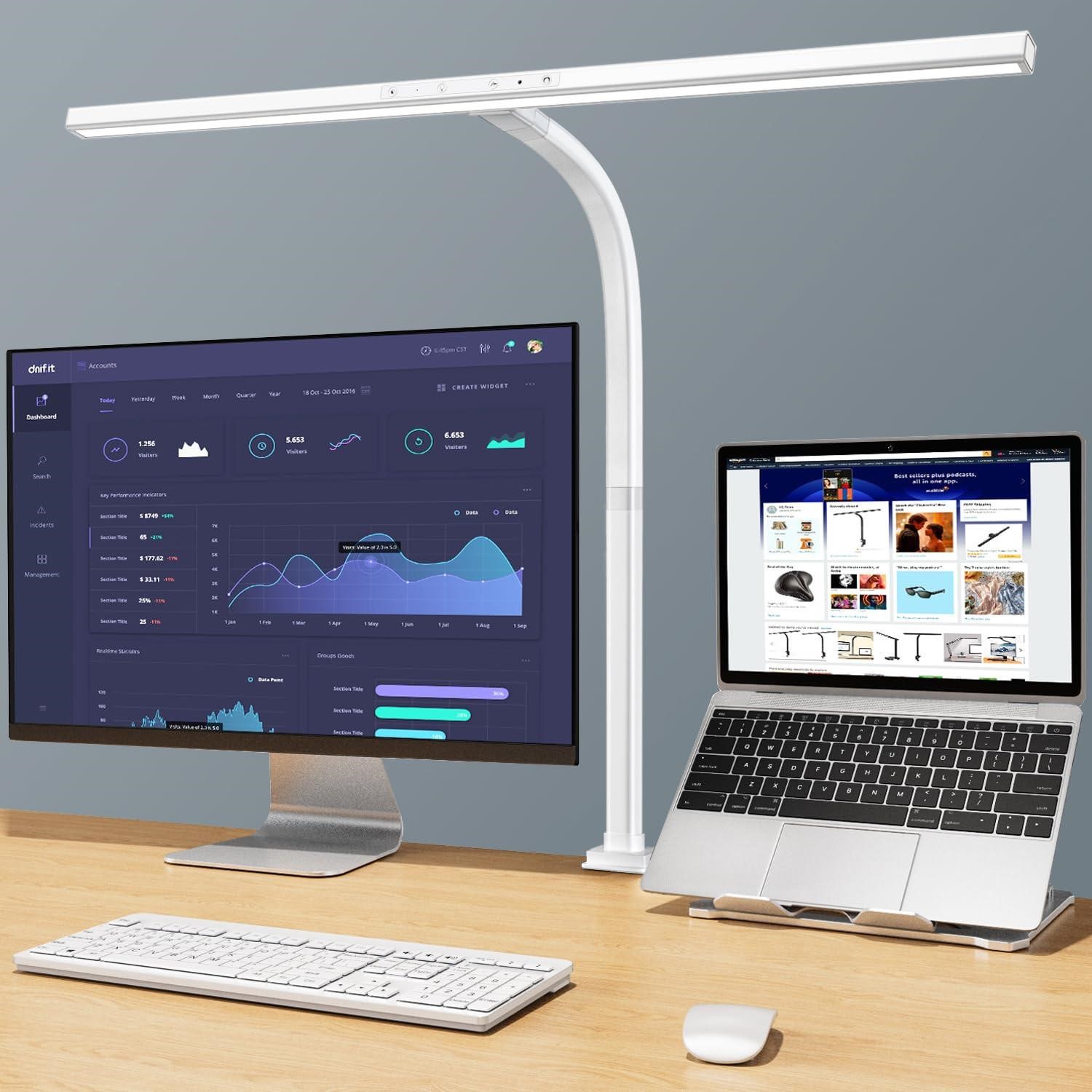EppieBasic LED Desk Lamp, 24W Architect Clamp Tas