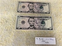 (2) $5 Star Notes