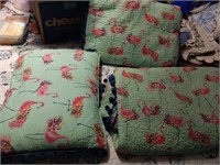 Flamingo comforter and pillow shams.