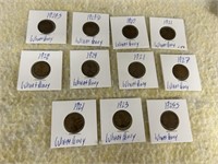 (11) Lincoln Pennies 1920-1929