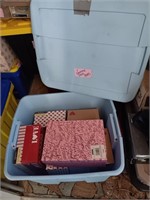 Plastic bin with 7 picture boxes new.