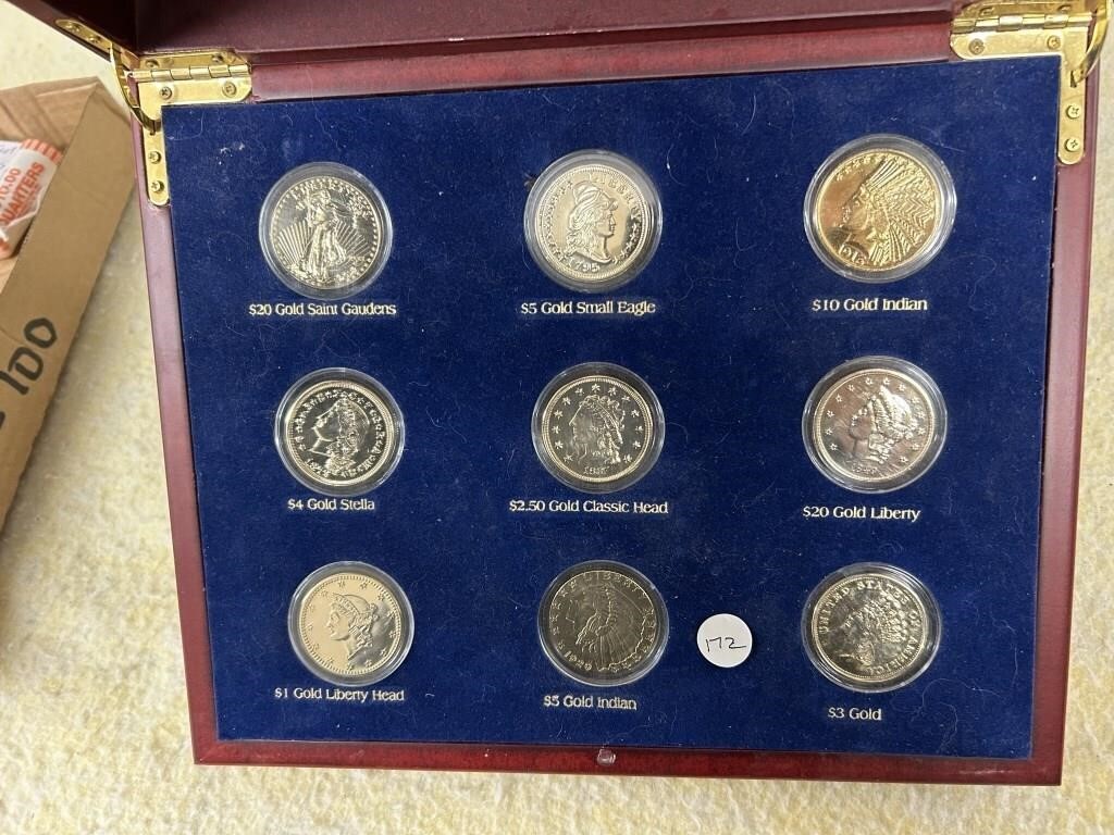 Box Set Of Rare Gold Dollars - Replicas