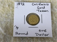 1872 California Gold Token 1 Dollar