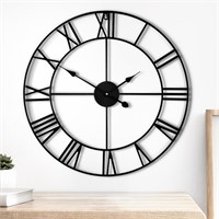 24In Large Modern Metal Wall Clocks, Round Silent