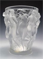 Lalique Crystal "Bacchantes" Vase w/ Nudes.