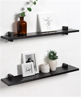 Gronda Black Floating Shelves for Wall 24 Inch Wa