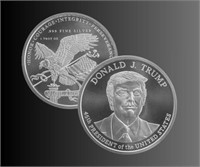 One Ounce Donald Trump 45th President Silver Coin