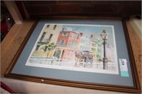 SIGNED CHARLESTON PRINT FRAMED