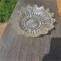 Clear Glass Poinsettia Serving Plate