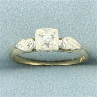 Antique Diamond Engagement Ring in 14k Yellow and