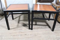 2 Metal & Wood Sde Table 20 x 22