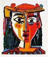 BUST OF A WOMAN W/HAT Picasso Estate Signed Giclee