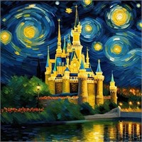 Starry Night Over The Castle Hand Signed by Charis