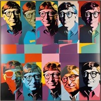 Bill Gates Collage Hand Signed by Charis