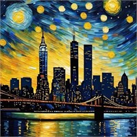 Starry Night Over New York Hand Signed by Charis