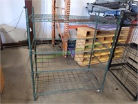 4-Tier Green Metal Shelf