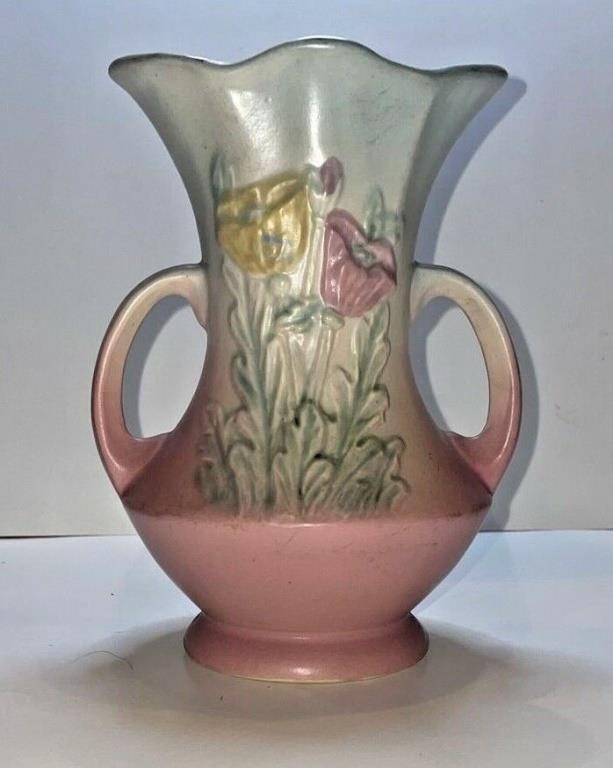 Vintage 1940's Hull Art Vase - 611 - Poppy Vase